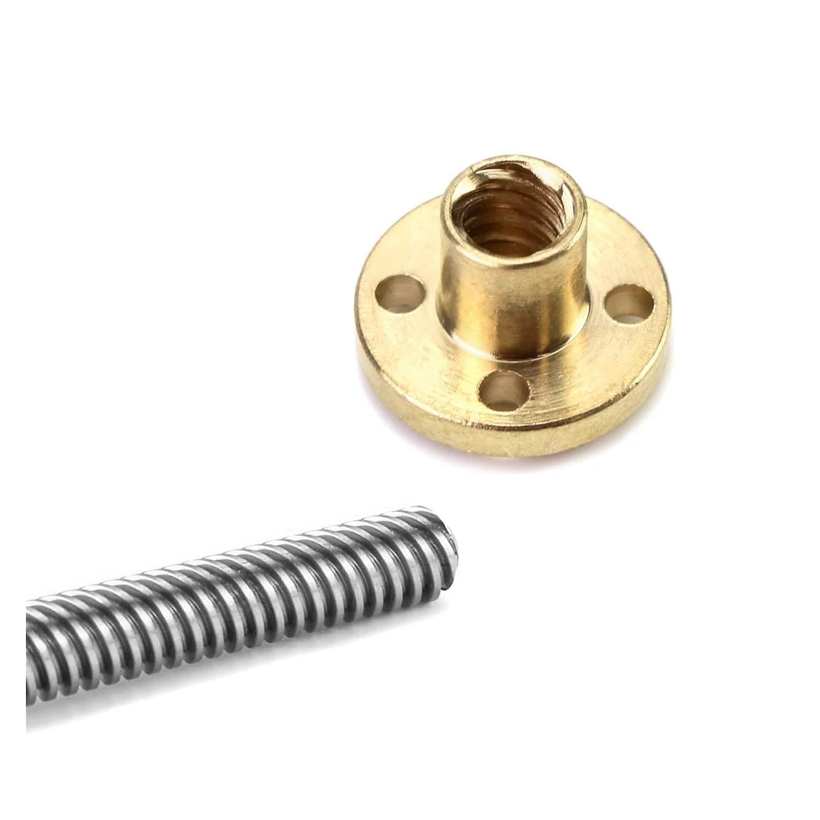 T6 śruba pociągowa stal szlachetna gwint trapezowy nakrętka mosiężna nachylenie 2 mm skok 12 mm (250 mm)