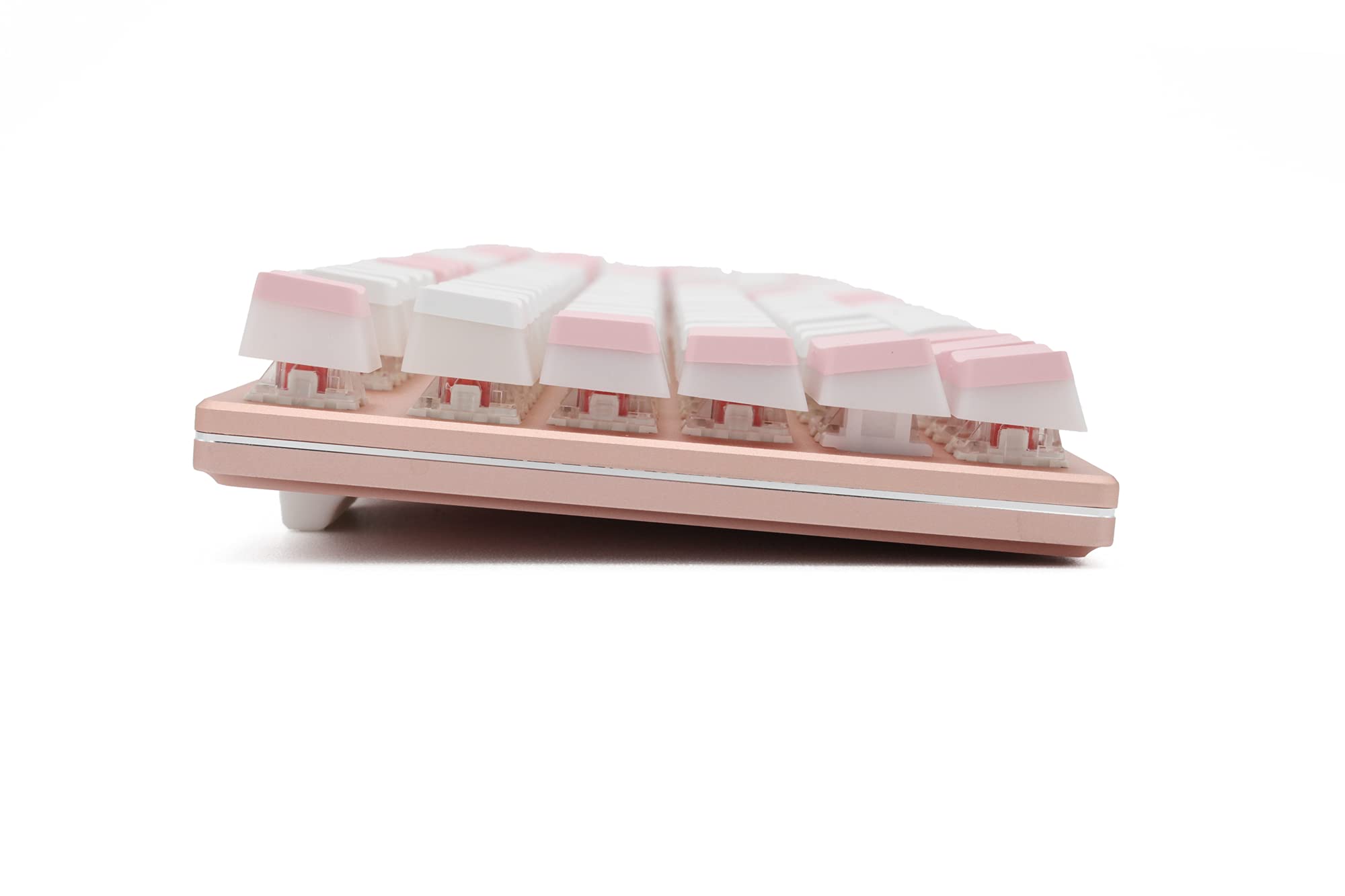KPREPUBLIC ABM618 ABM 618 Kit de clavier mécanique en aluminium anodisé 104 modes de commutation LED RVB de type C avec logiciel (ABM618 104 interrupteur rose rouge x1)