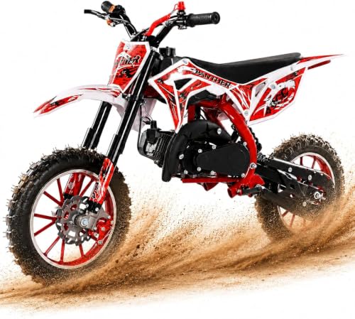 50cc 2-Stroke Kids Dirt Bike, Pocket Gas Motorbike, Off...