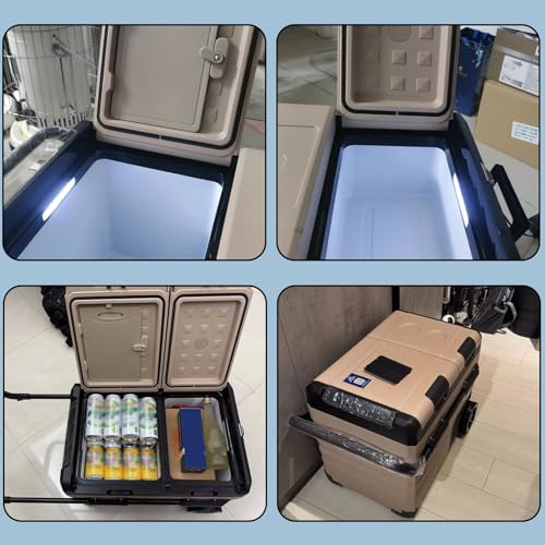 Enfriador eléctrico portátil – Enfriamiento rápido -20℃ a +20℃, 35L/45L/55L, diseño de doble puerta con ruedas y asa para viajes en camión, furgoneta y cámper