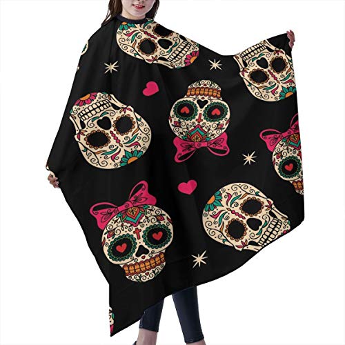 Sugar Skull Hair Salon Capes Polyester Haircut Apron Hair Cut Cape For Styling Hair Cut Hairdresser, 55