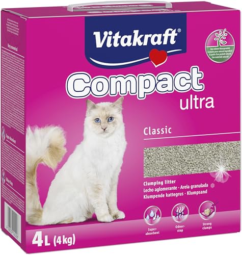 VITAKRAFT- Compact Ultra Classic, Litière Agglomérante pour Chats, Neutralise Les Odeurs, Retrait...