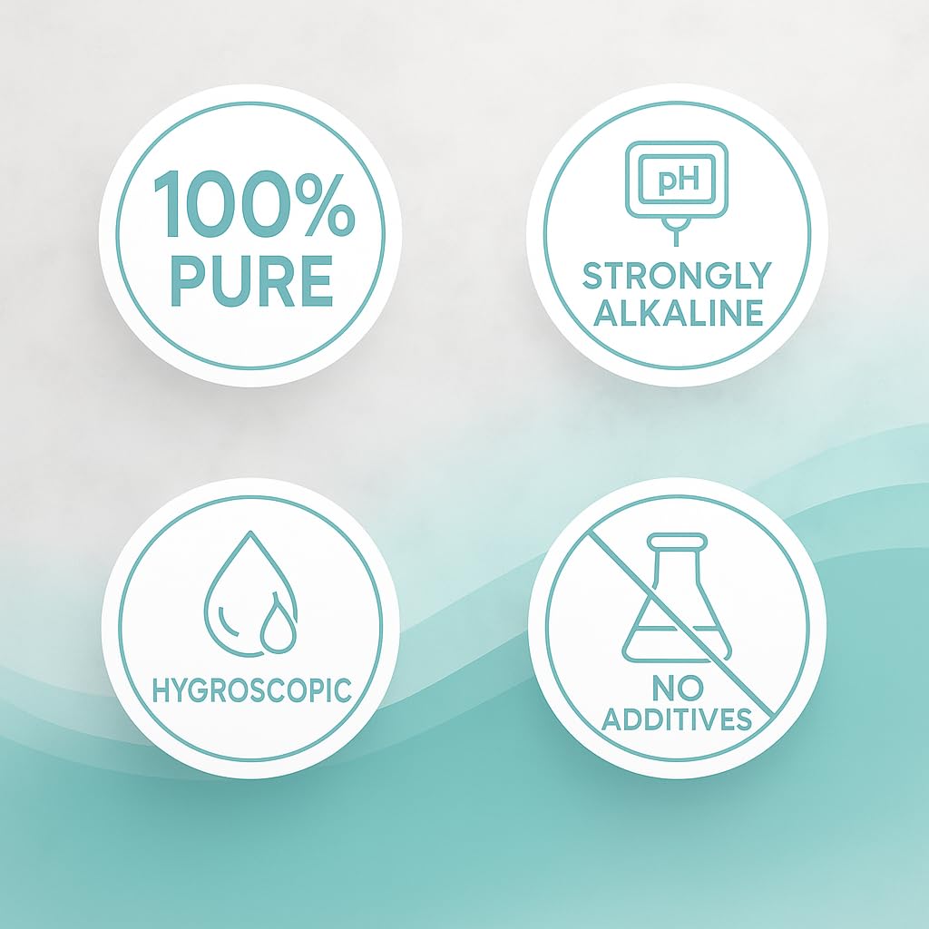 GiDeli Kaliumcarbonat 25 kg - Pottasche K2CO3 100% Rein und Ohne Zusatzstoffe - E 501 Perfekt Löslich in Wasser - Teiglockerungsmittel von Außergewöhnlicher Vielseitigkeit