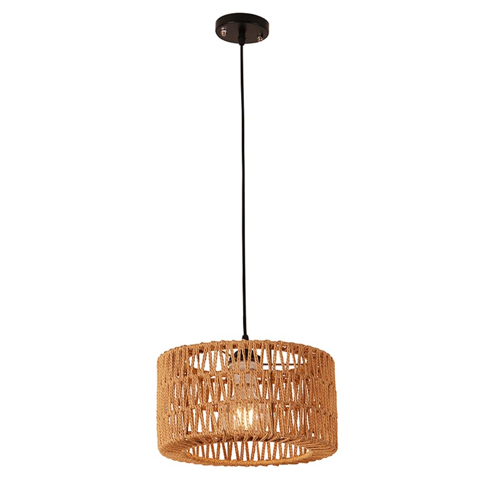 Miniaturowa Lampa Wisząca Z Rattanu, Bambusowa Lampa Wisząca, Ręcznie Tkany Żyrandol Z Rattanu Do Lamp Wiszących W Stylu Vintage Do Jadalni, Kuchni, Wyspy, Korytarza, Kawiarni, Baru CJSLXGBL
