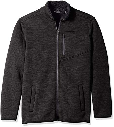 IZOD Men's Advantage Performance Full Zip Sherpa Fleece Jacket, asphalt, Medium