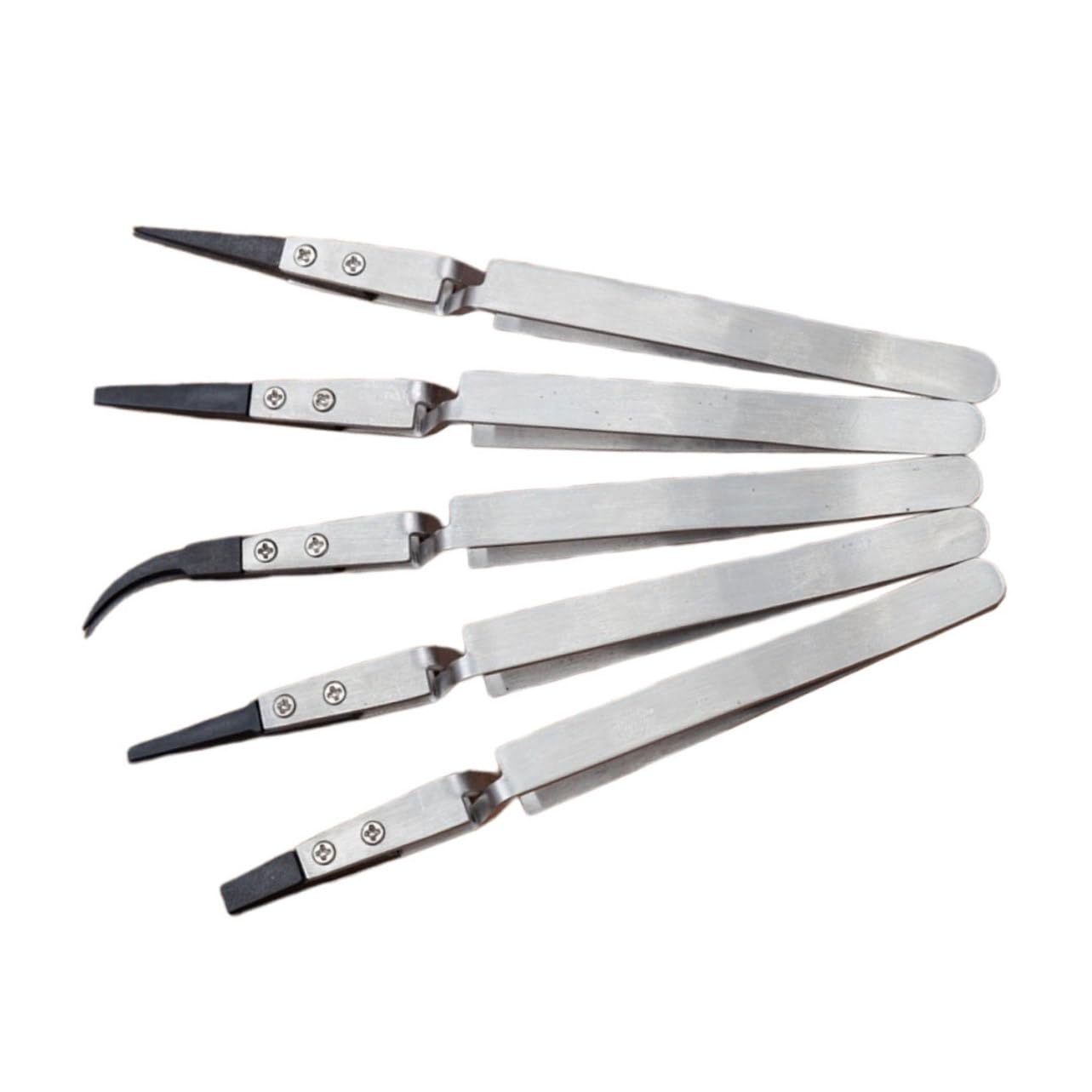 Hemobllo 10pezzi Pinzette Ceramiche Multiuso Inossidabile Antistatico Precisione Per Elettronica e Gioielleria Resistente Ad Acidi e Magnetismo Strumento Di Manutenzione Per Parti Di