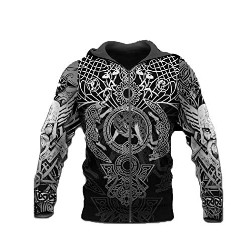 Survêtement de camion imprimé 3D graphique viking veste zippée 6XL