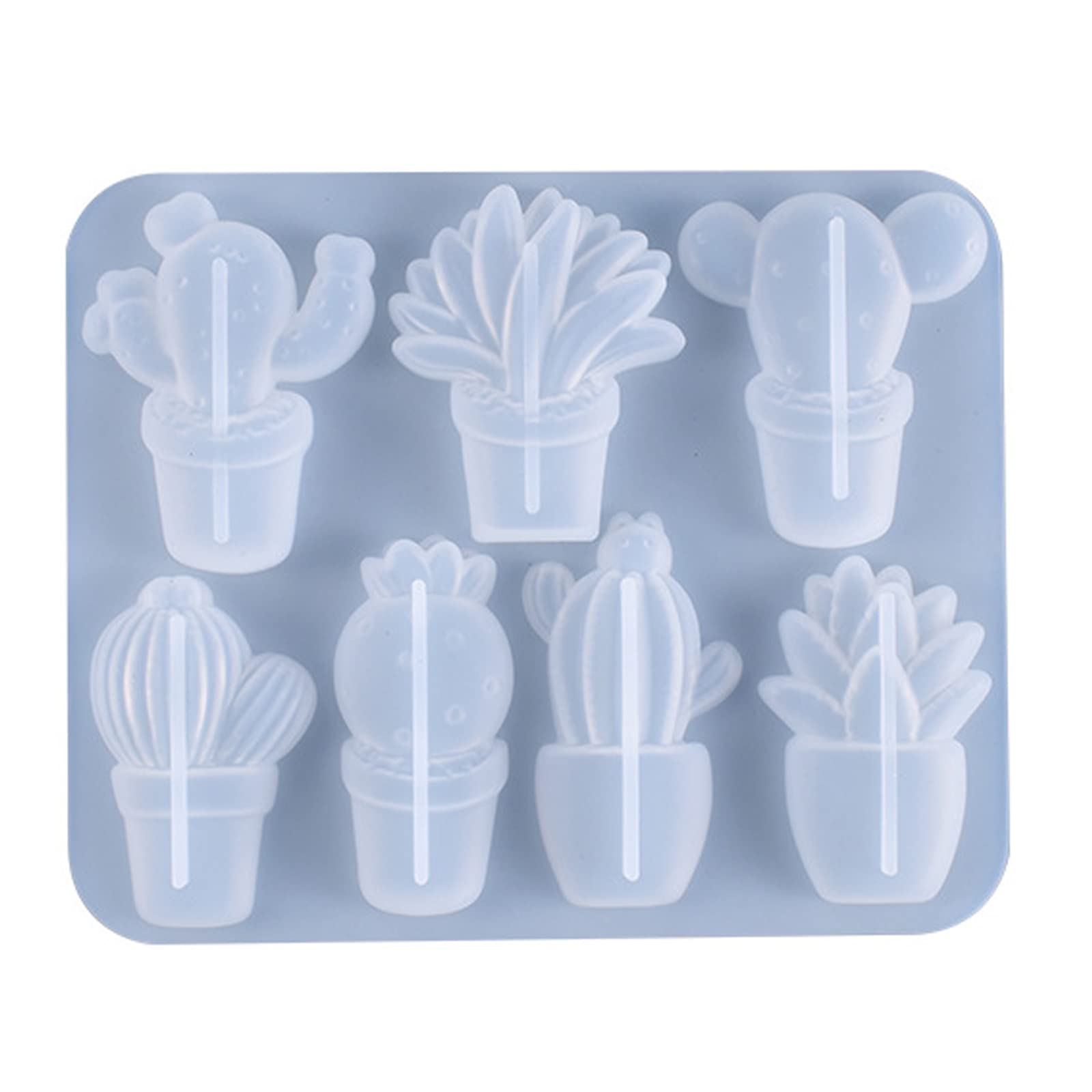 Cactus Resin Casting Mold Mini Potted Plants Resin Mold Cactus Silicone Casting Mould Plant Crystal Epoxy Molds Wax Resin Mould for Home Decoration DIY Craft