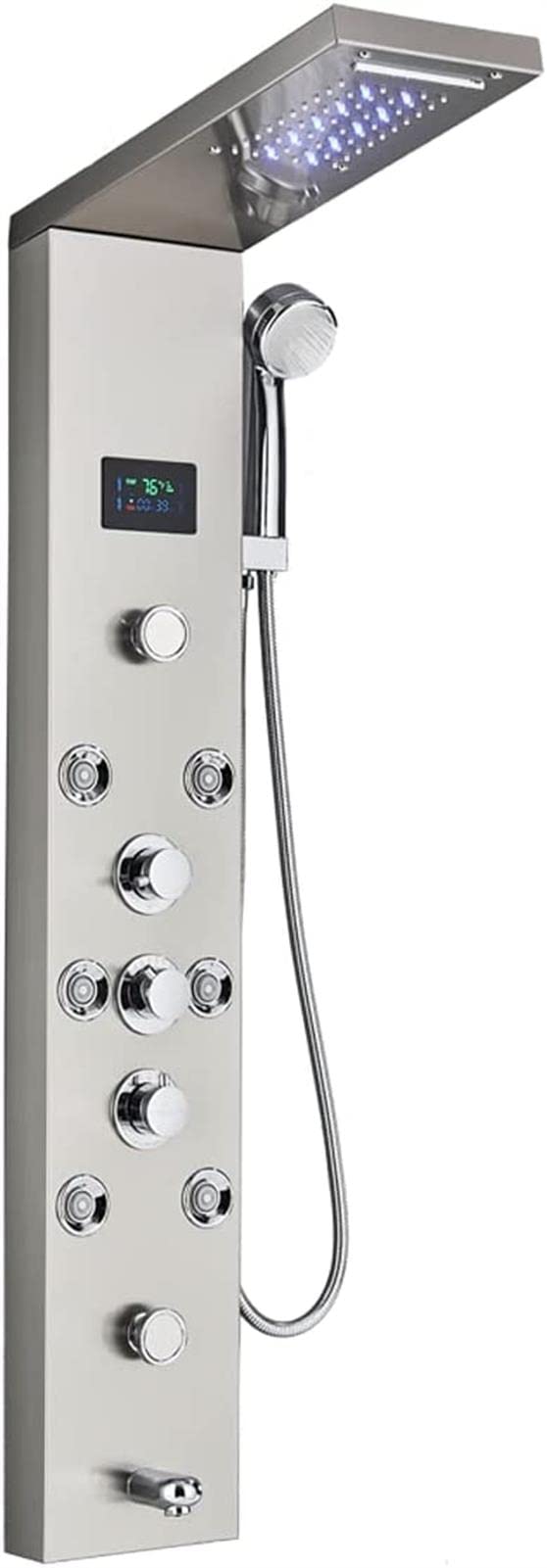 Tour de douche inox cascade brossé pour une thalasso à la maison