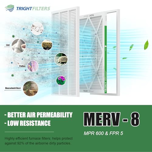 Image of TRIGHTFILTERS 18x24x1 Air Filter 4 Pack, MERV 8 Pleated HVAC Furnace Filter