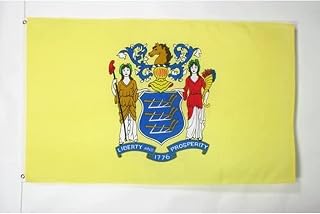 AZ FLAG - New Jersey Flag - 2x3 Ft - 100D Polyester Us State Of New Jersey Banner with Two Metal Grommets - Fade Resistant - Vivid Colors - 2' x 3' Feet - 90x60 Cm