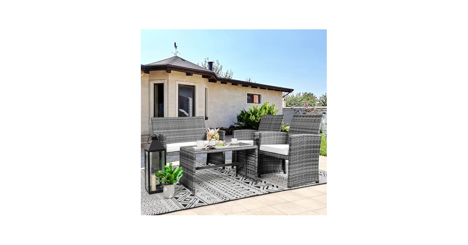 Amazon.com: Vongrasig 4 Piece Patio Furniture Set Small
