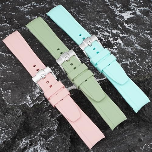 Image of Bands for MoonSwatch Watch,Curved end No Gap,Premium Silicone Rubber Watch Strap for Omega X Swatch Moonswatch Speedmaster /Rolex /SEIKO 20mm 22mm Watch Strap Replacement Band for Men Women