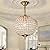 HUOKU Gold Crystal Chandelier, 12.6" Vintage Sphere Globe Chandelier Small Flush Mount Ceiling Light for Foyer Entryway Hallway Dining Room