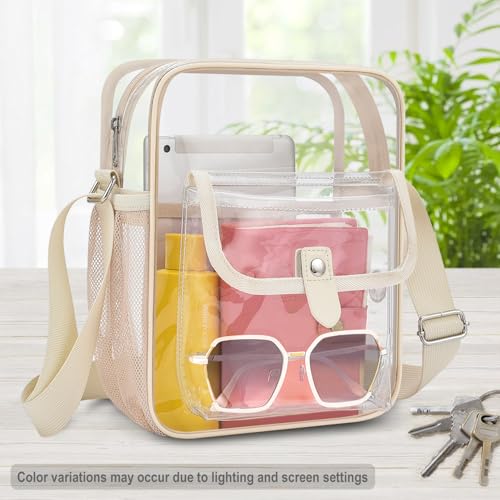 Image of SPODEARS Clear Crossbody Bag for Stadium, Concert, Festival & More - Adjustable Shoulder Strap & Bottle Holder
