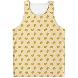 Queso Patrón Tank Top para Hombres Mujeres Adolescentes Verano 3D Impreso Queso Chaleco De Secado rápido sin Mangas tee Street Tops Loose Tshirt