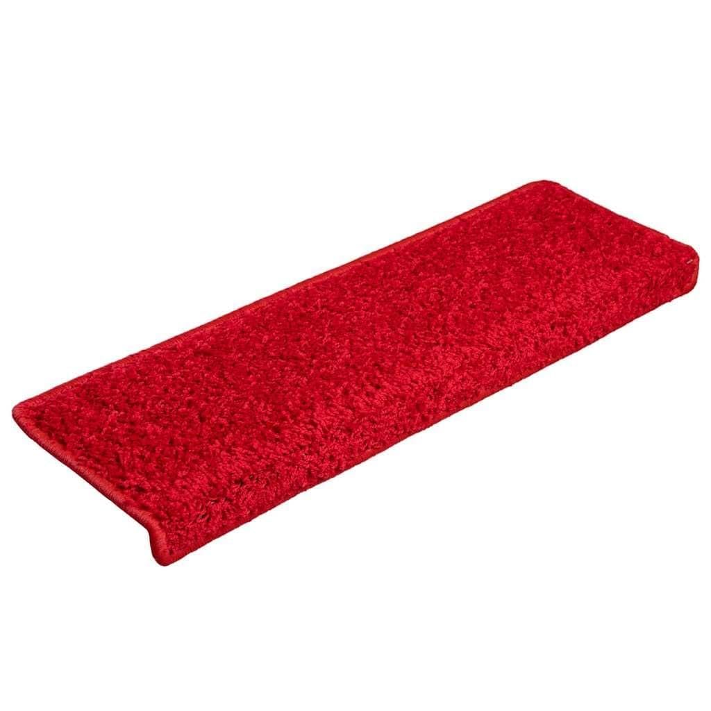 Maty Na Schody 15 Szt. 65x21x4 cm Czerwone Prostokątne Nakładki PP z Taśmą