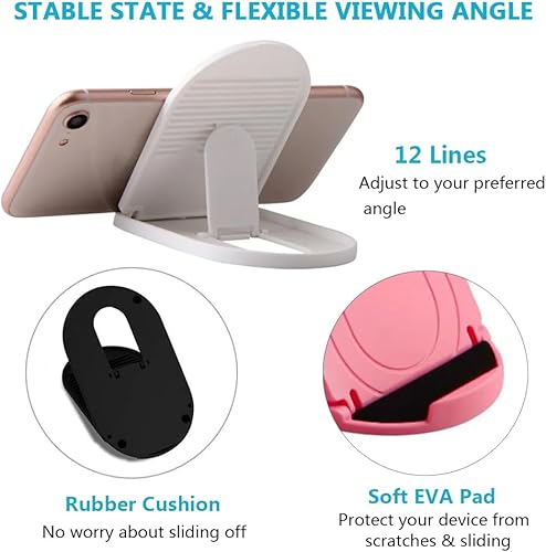 Miniatura 4 de Soporte para teléfono celular, paquete de 6, plegable, portátil, soporte para teléfono celular, ajustable, universal, multiángulo, para iPhone 15,