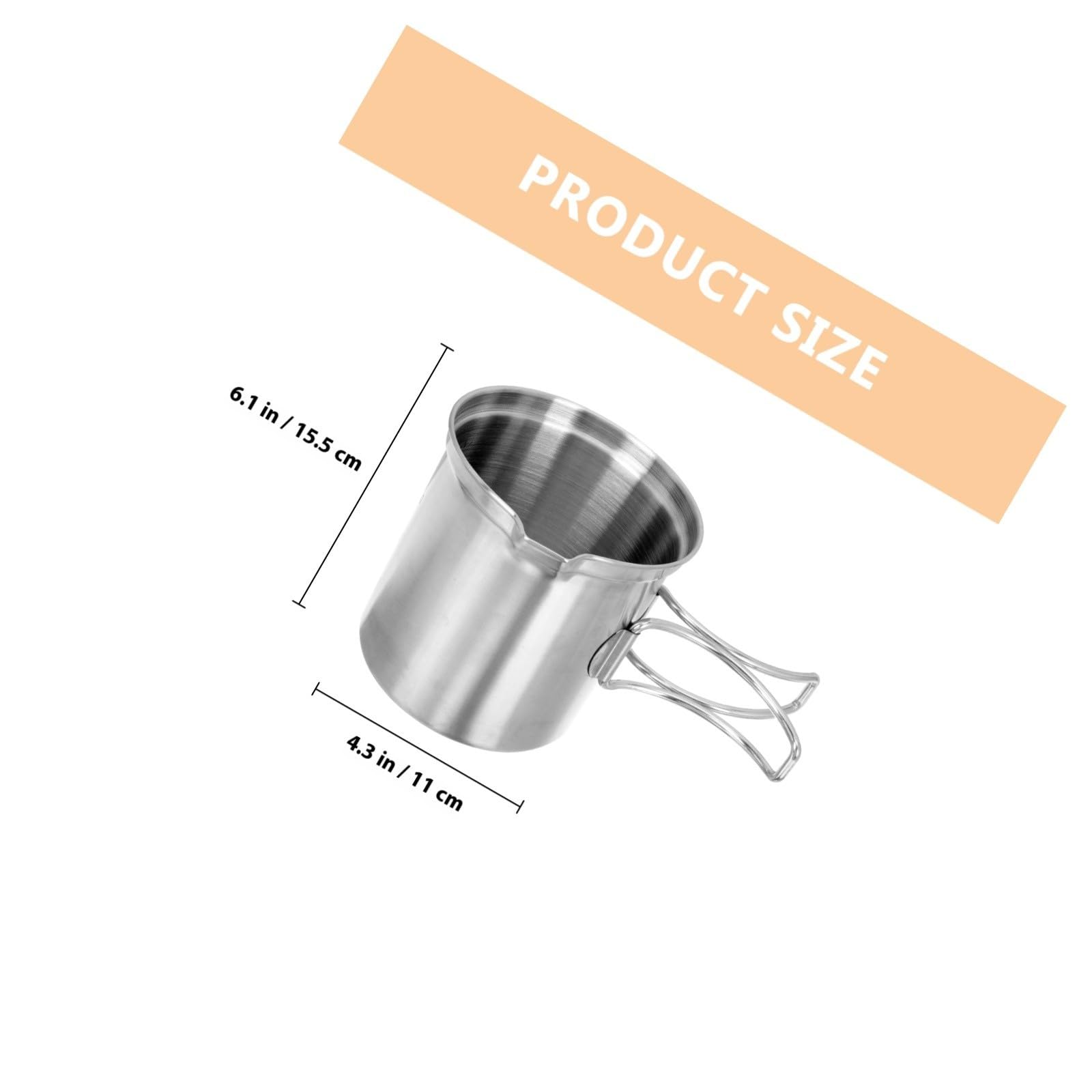 Casserole Portable de Camping en Acier Inoxydable Argenté, Compacte