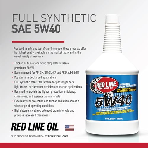 Aceite Motor 5W40 Sintético Red Line 1 Quart 6 Pack miniatura 3