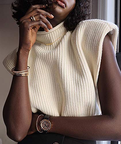 xxxiticat Women's Cap Sleeve Sweater Vest Mock Neck Knit Pullover Tank Shirt 2025 Trendy Spring Summer Sleeveless Cute Top3