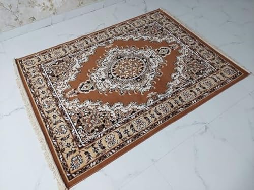 Image of Soft Traditional Washable Beautiful Acrylic Rugs for Home Decor Living Room 8x11 feet (240 x 330 CM) Gold