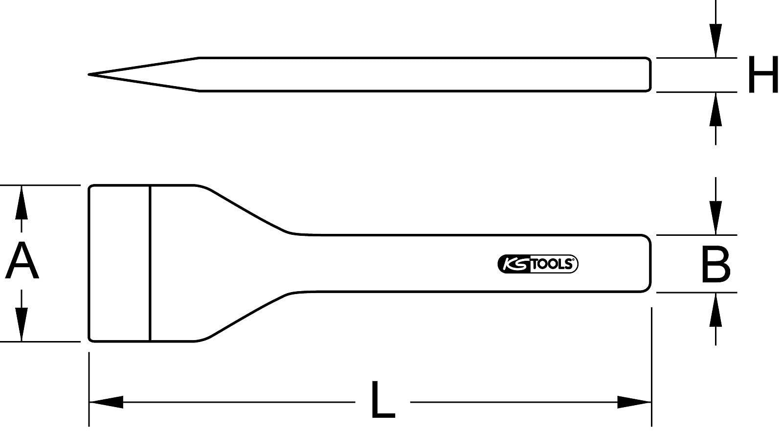 KS Tools 162.0431 Scalpello per Muratori a Tagliente Maggiorato, 60 mm