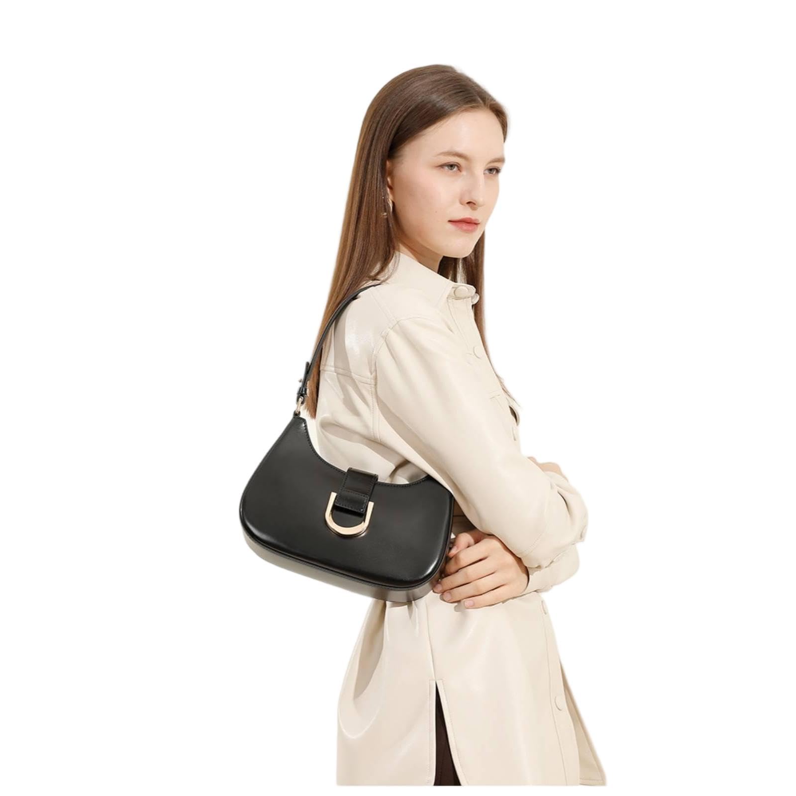XXDML - Bolsa de cuero con diseño de media luna, bolsa para el cuerpo para