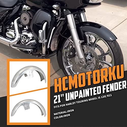 Image of 21-Inch Front Fender Fit for Harley Touring 1996-2023 | Unpainted Front Mudguard for 120 /R19 Tires, Fits Road King, Road Glide, Street Glide, Electra Glide and Custom Baggers