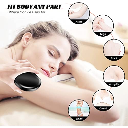 Reusable Crystal Hair Eraser For Women Legs,Magic Hair Eraser Crystal Hair Remover,Painless Exfoliation Hair Removal Tool For Arms Legs Back Fast & Easy, Reusable & Washable, Portable Epilator (Black) #TOP2