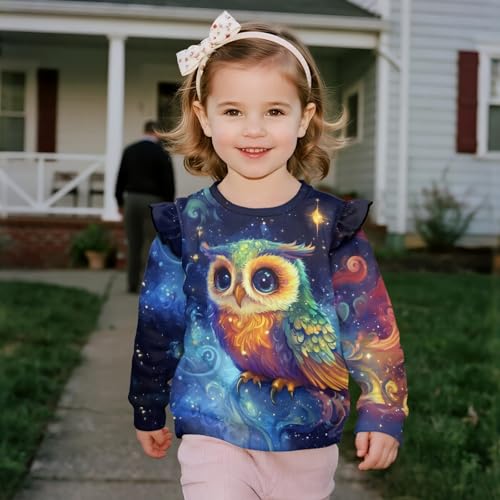 Girls Sweatshirt Toddler Long Sleeve Ruffle Pullover 1-8 Years Tops4