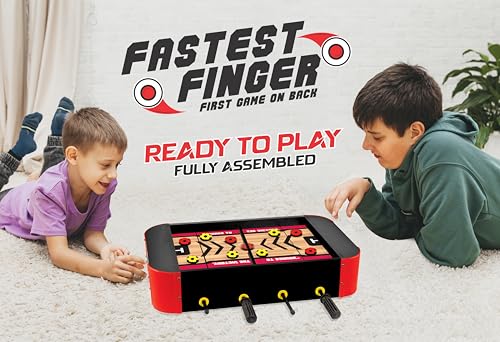 Image of Amazon Brand - Jam & Honey 2-in-1 Foosball Table & Fastest Finger First Game 6+ Years, Tabletop Soccer Indoor Family Game, Multicolour, BIS Certified Child Safe