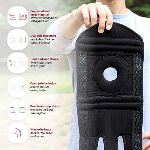 Karm Plus Size Knee Brace For Knee Pain Plus Size Women And Men - Adjustable Knee Brace With Side Stabilizers.knee Brace For Meniscus Tear, Arthritis,Support.copper Knee Brace Plus Size (4Xl/5Xl/6Xl) #TOP2