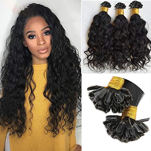 Brazilian Remy Hair U Tip Hair Extensions Water Wave Hair Extensions 1g/strands 100strands/Lot Natural Color For Women (8inch 100strands, Color #2)