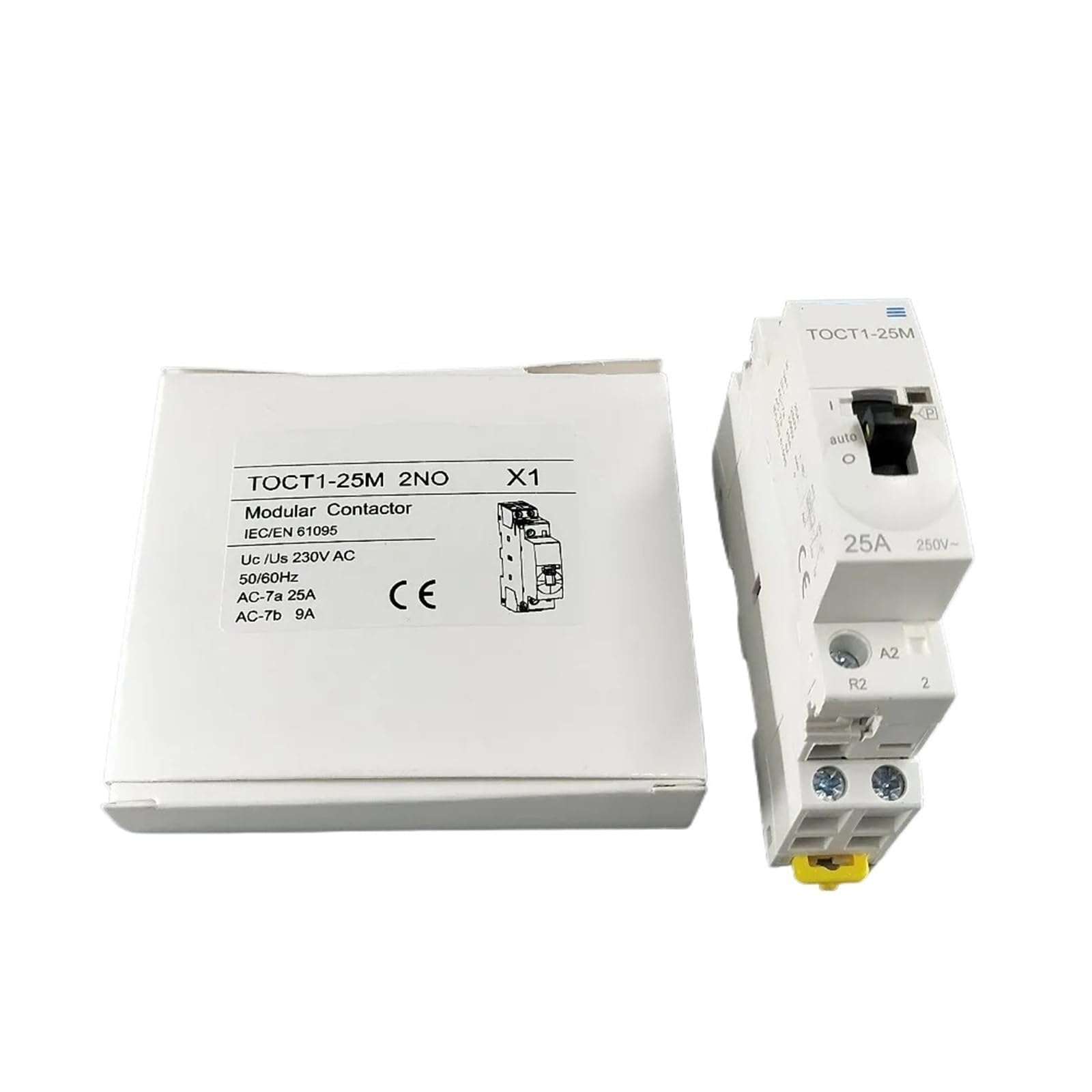 TOCT1 2P 25A 220V/230V 50/60HZ Domowy stycznik modułowy AC na szynie DIN z ręcznym przełącznikiem sterującym 2NO lub 1NO 1NC lub 2NC(2NC)