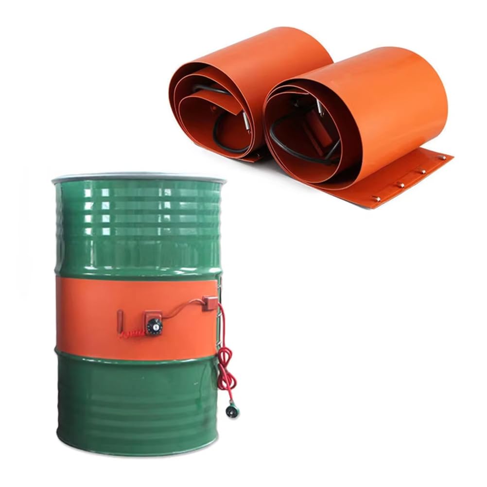 Pas grzewczy bębna olejowego, 20 l - 200 l, silikonowy pasek grzewczy, izolowany grzejnik wiaderkowy, zapobiegający zamarzaniu, metalowy bęben olejowy, taśma grzewcza, pokrętło regulacji