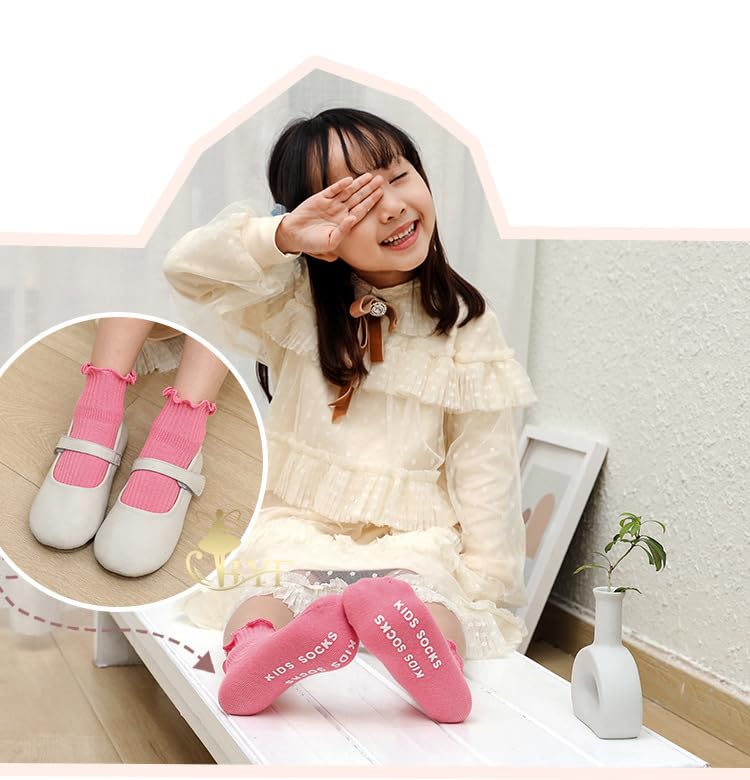 QandSweet Baby Girls' Non-Slip Socks Toddler Non-skid Socks Cotton for Infant Kids4