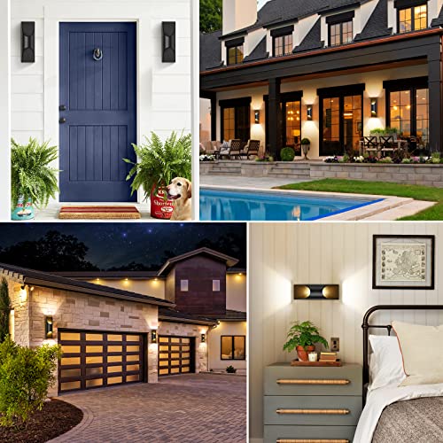 2-Pack Wall Light Fixtures, Waterproof Indoor Outdoor Wall Lantern, Black Porch Lights Wall Mount, Led Sconce Wall Lighting For Bedroom Living Room Balcony Hallway Entryway Patio Front Door, 12W 3000K #TOP6