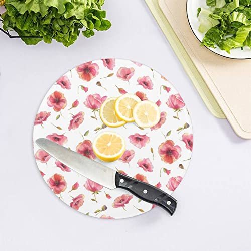 Planche à découper en verre Fleurs Rouges 20 cm résistant à la chaleur - 5