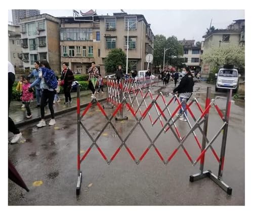 Ausziehbarer Verkehrszaun, erweiterbare Metallbarriere, Akkordeon-Sicherheitstor, zusammenklappbar, Mengenkontrolle, flexibel, Edelstahl, tragbarer Zaun (1 x 4 m)