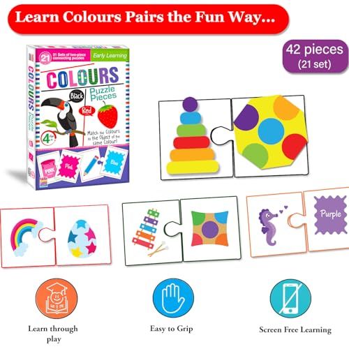 Image of Colors Match Jigsaw Puzzle Connecting 2-piece (Set of 21 pcs) for Kids, Childrens and Toddlers - Early Learning Educational Brain Booster with Fun and Engaging - Ages 4+
