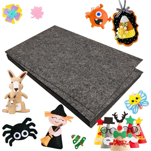 Jtnohx Stiff Felt Sheets, 11 Pcs Felt Fabric, 17.78×28.7cm Colour Fabric Square for Crafts Craft Material for Sewing(Dark Grey) - Image 4