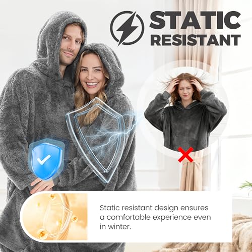 PJGGZ Oversized Fleece Wearable Blanket Hoodie for Adults — view 2