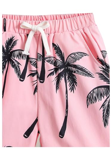 Image of Verdusa Boy's 2 Piece Outfits Summer Hawaiian Vacation Beach Button Down Shirt and Shorts Going Out Sets