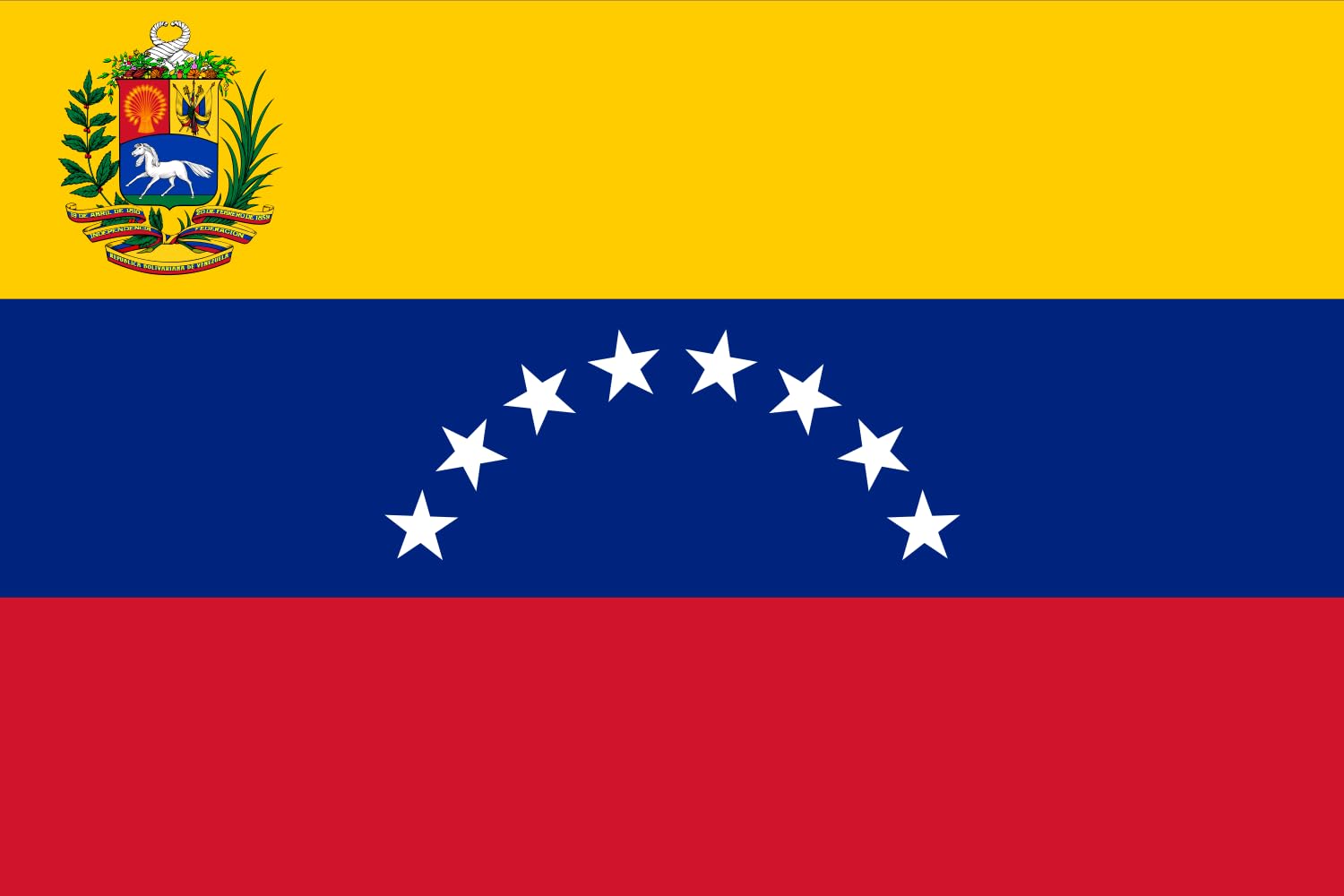 Drapeau paysage Venezuela 0.96m² format medium pour extérieur