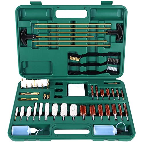 Sportneer Gun Cleaning Kits for Hunting Hand Gun, Shot Gun, Gun Universal Cleaning Brush Kit, Rifle Cleaning Kit for All Guns with Case, 58 pcs