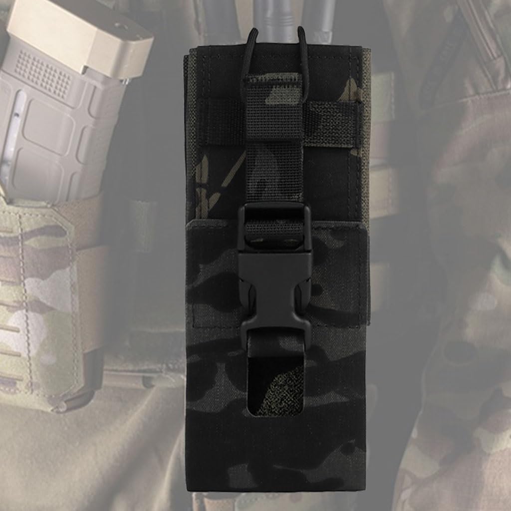 Funda de Radio Universal táctica Bolsa de Radio， MOLLE Ajustable Walkie Talkie Bolsa de Radio Holder para Chaleco táctico, Funda de Nylon para Radio(1PCS-BCP)