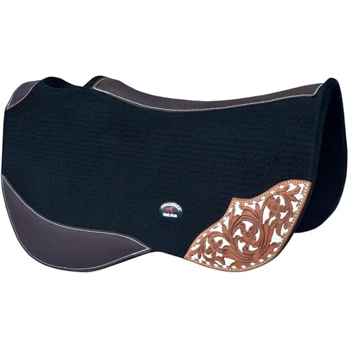 CHALLENGER Horse 32" x 32" Western Contoured Wool Felt Barrel Saddle Pad 39223