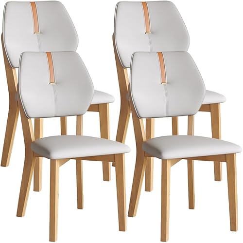 Miniatura 9 de YVYKFZD Juego de sillas de comedor de madera maciza, silla de comedor de cuero, sillas de cocina sin brazos con respaldo, silla tapizada para sala