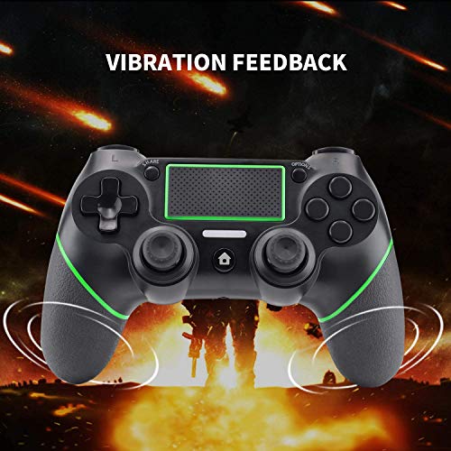 Diswoe Wireless Controller Bluetooth Gamepad for Playstation 4/Pro/Slim/PC Laptop(7/8/8.1/10) with DUALSHOCK Motion Motors, Audio Function, Touch Panel Joypad and Anti-Slip Design (Green) - Thumbnail 2